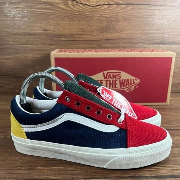 NEW Vans Okd Skool Mixed Corduroy Colorblock Sneakers Women’s Size 7 - Picture 1 of 10